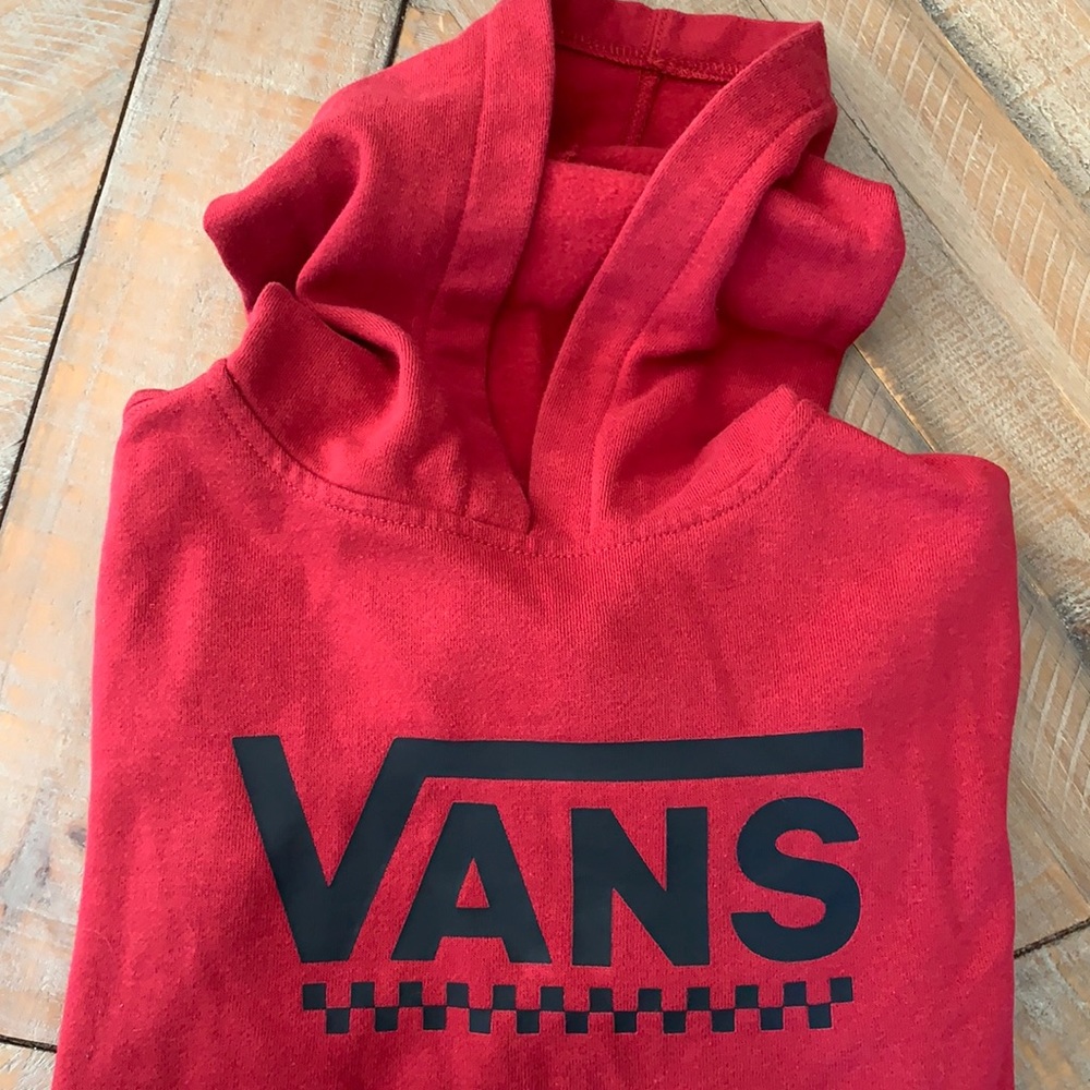 Red vans hoodie..worn maybe once